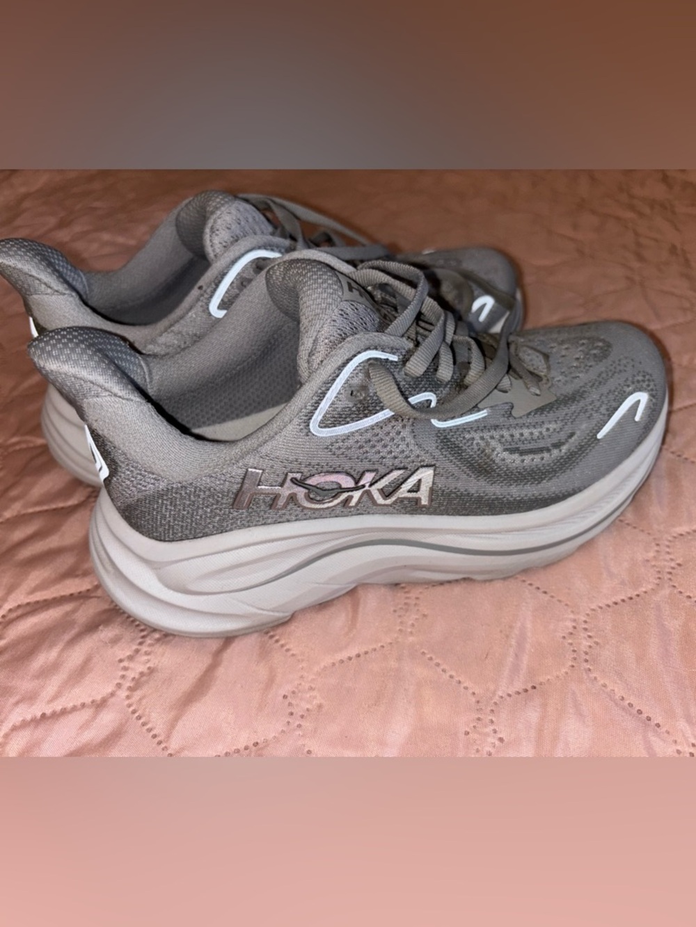 Hoka Women's Gray Mesh Running Sneakers